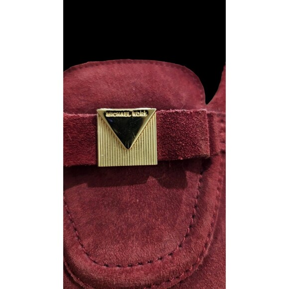 Michael Kors Shoes Women's 10M Red Leather Suede Driving Loafers Moccasins - Picture 7 of 9